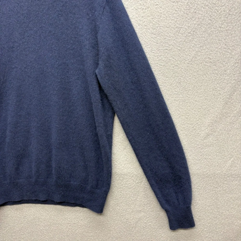 Knit for J. Crew Mens 100% Cashmere Sweater Long Sleeve Navy Blue Classic Size M